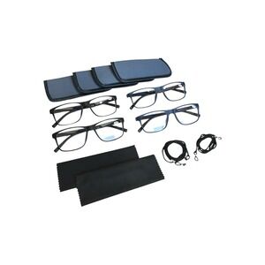 New 4 JCUANGR Anti Blue Light Blocking Eyeglasses Cleaning Cloths Cases Cords